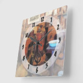 Horloge Carrée Bureau Dentaire Avec Exercice (Angle)