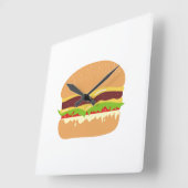 Horloge Carrée Burger (Angle)