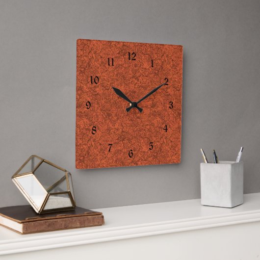 Horloge Carrée Burnt orange polaire (Bureau)