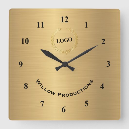 Horloge Carrée Business Logo Gold (Recto)