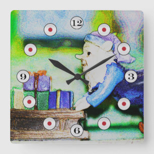 Horloge Carrée Busy Elf par Shirley Taylor