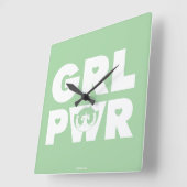 Horloge Carrée Buttercup : Girl power (Angle)