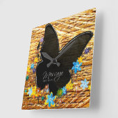 Horloge Carrée Butterfly art 25 Clock (Angle)