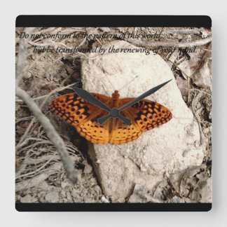 Horloge Carrée Butterfly inspiration clock