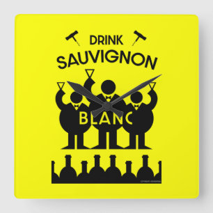 Horloge Carrée Buveur de vin Sauvignon Blanc