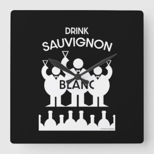 Horloge Carrée Buveur de vin Sauvignon Blanc