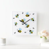 Horloge Carrée Buzzing Bumble Bees Honeybees (Maison)