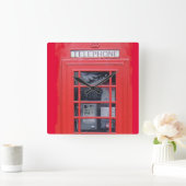 Horloge Carrée Cabine téléphonique rouge de Londres (Maison)