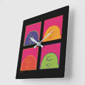 Horloge Carrée cacahuètes | Art Pop moderne C'est Charlie Brown (Angle)