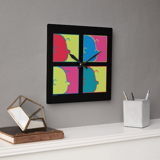 Horloge Carrée cacahuètes | Pop Art Charlie Brown (Bureau)