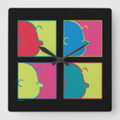 Horloge Carrée cacahuètes | Pop Art Charlie Brown (Recto)