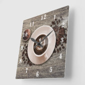 Horloge Carrée Cacao (Angle)