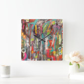 Horloge Carrée Cachette du mur de chute (Maison)