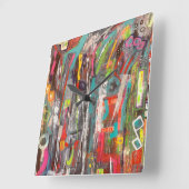 Horloge Carrée Cachette du mur de chute (Angle)