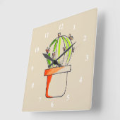 Horloge Carrée Cactus (Angle)