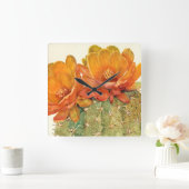 Horloge Carrée Cactus Orange Blossoms (Maison)