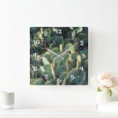 Horloge Carrée Cactus verts (Maison)