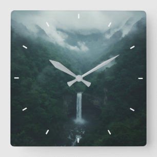 Horloge Carrée Cadeau d'anniversaire de mariage simple moderne po