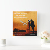 Horloge Carrée Cadeau de premier anniversaire de mariage (Maison)