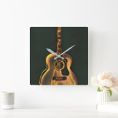 Horloge Carrée cadeau guitariste cool (Maison)