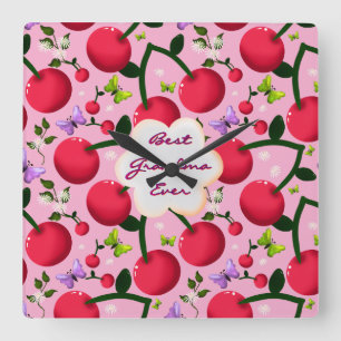 Horloge Carrée Cadeau personnalisé et sur mesure de papillon en c