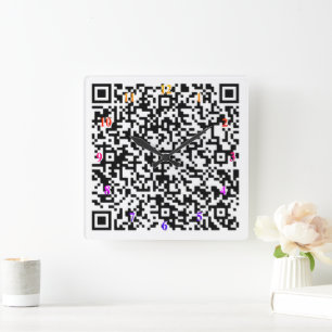 Horloge Carrée Cadeau personnalisé QR Code cadenas personnalisé