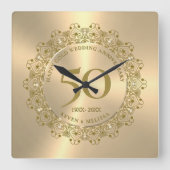 Horloge Carrée Cadeau pour 50e anniversaire de mariage (Recto)