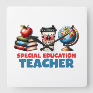 Horloge Carrée Cadeau pour enseignant Enseignant en éducation s