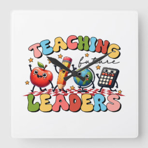 Horloge Carrée Cadeau pour Enseignant Enseigner les futurs lead