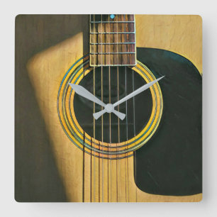 Horloge Carrée Cadeau pour musicien guitariste