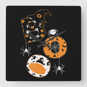 Horloge Carrée Cadeau Spider Citrouille Casquette Boo Mask Spide