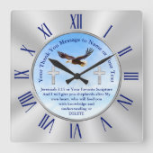 Horloge Carrée Cadeaux chrétiens personnalisés pour pasteurs chré (Recto)