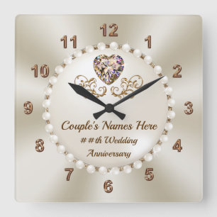 Horloge Carrée Cadeaux d'anniversaire d'horloge sur mesure, par a