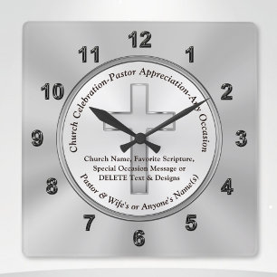 Horloge Carrée Cadeaux d'appréciation pastorale, Cadeaux d'annive