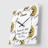 Horloge Carrée Cadeaux d'éléphant de cirque (Angle)