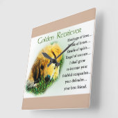 Horloge Carrée Cadeaux d'héritage de chiots Golden Retriever (Angle)