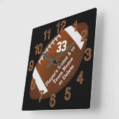 Horloge Carrée Cadeaux nocturnes, TEXTE, COULEURS (Angle)