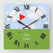 Horloge Carrée Cadeaux originaux de golf (Recto)