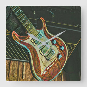 Horloge Carrée Cadeaux pour guitariste