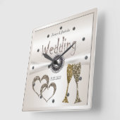 Horloge Carrée Cadeaux pour l'anniversaire du mariage pour les co (Angle)