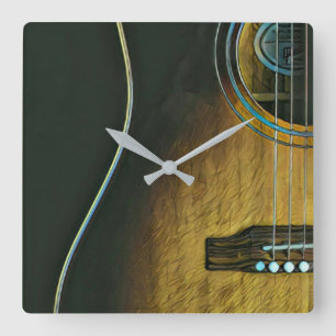 Horloge Carrée Cadeaux pour les amateurs de guitare