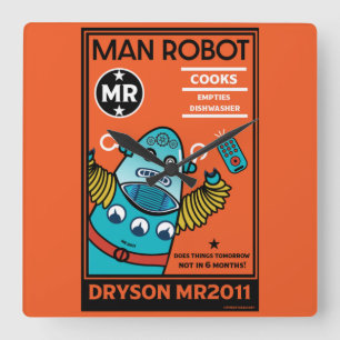 Horloge Carrée Cadeaux Robot Pour Anniversaire Ou Mariage