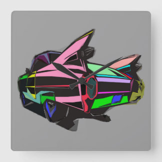 Horloge Carrée Cadillac coloré