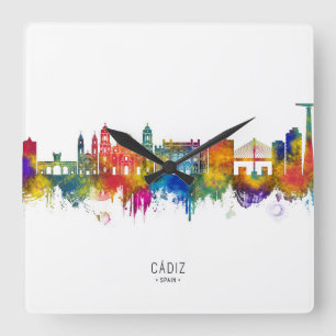 Horloge Carrée Cádiz Espagne Skyline