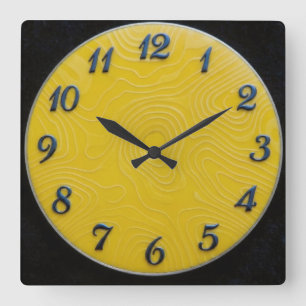 Horloge Carrée Cadran Citron