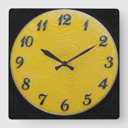 Horloge Carrée Cadran Citron (Recto)