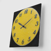 Horloge Carrée Cadran Citron (Angle)