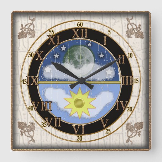 Horloge Carrée cadran solaire (Recto)