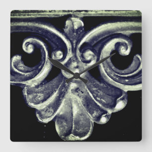 Horloge Carrée Cadre français en argent