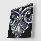 Horloge Carrée Cadre français en argent (Angle)